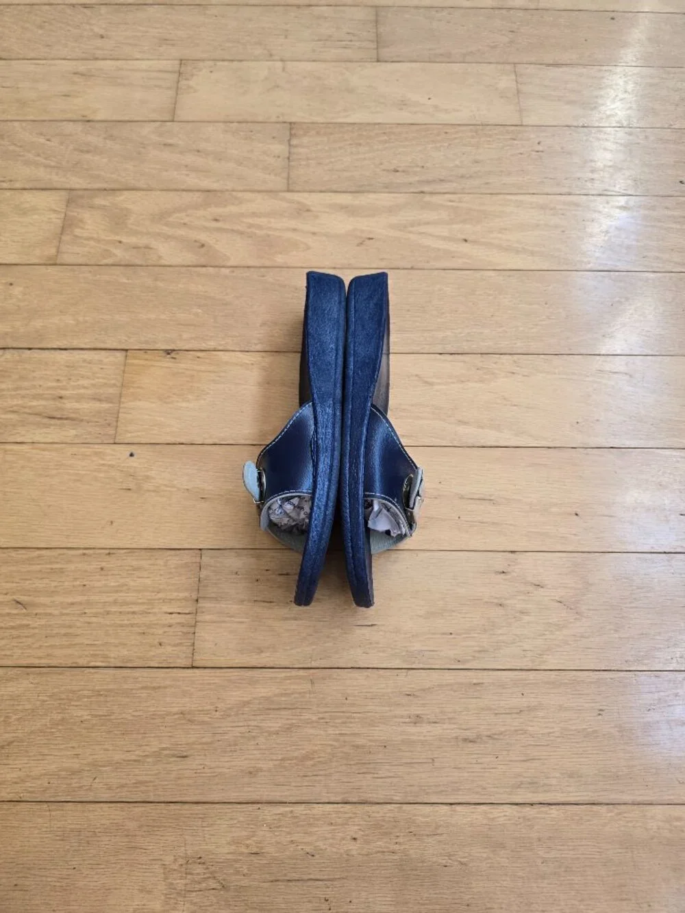 vintage 80's | Euro chic blue retro made in Italy slide sandals | WMS 6